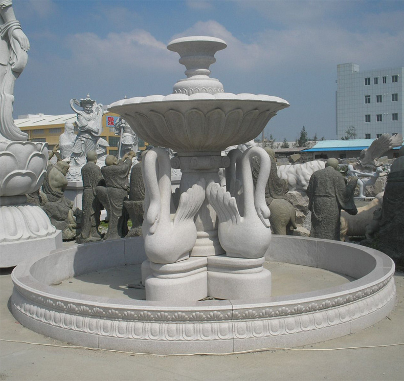 工厂销售 大理石天鹅造型喷泉 石雕动物喷泉 石材流水景观喷泉